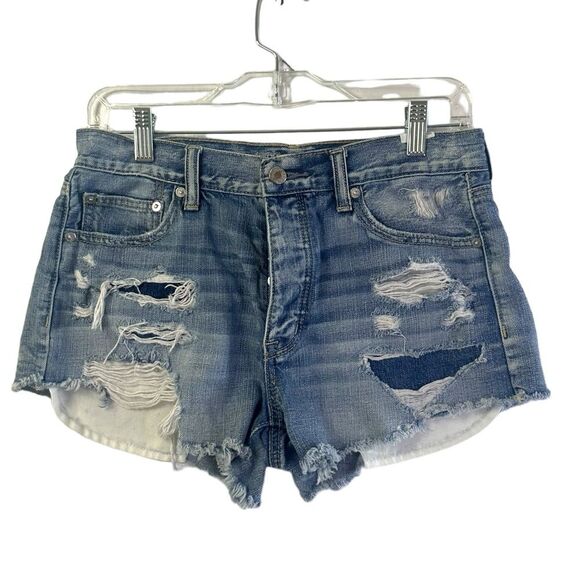 American Eagle Vintage Hi Rise Festival Jean Short shorts Distressed Size 6 - Picture 2 of 9